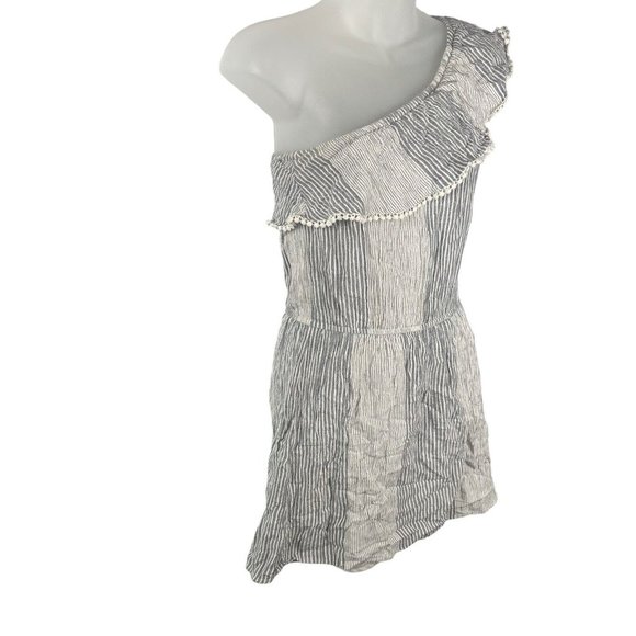 American Eagle Dress Mini One Shoulder Knee Length Crinkle Ruffle Womens Size XS - Picture 3 of 11